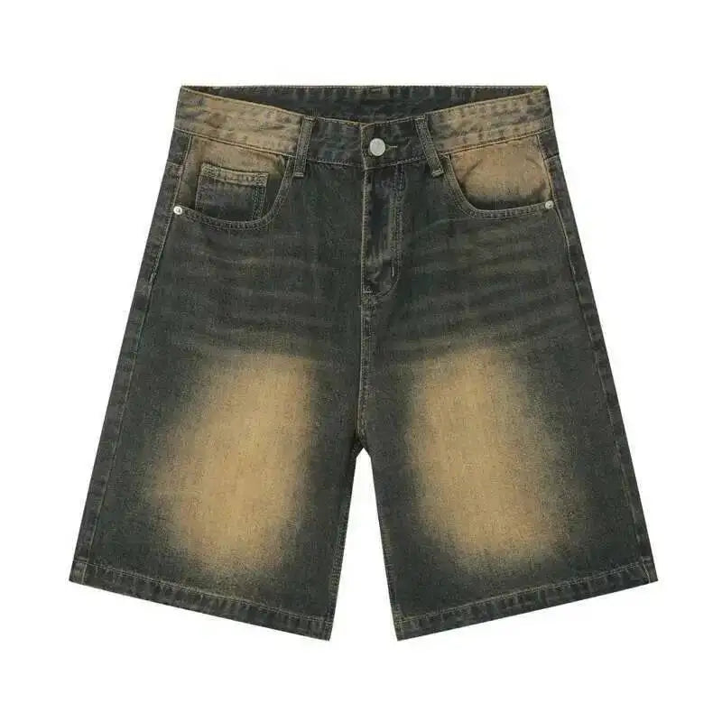 IEFB Summer Casual Men's Denim Shorts Loose Mid High Waist Fashion Knee Lenght Denim Pants Vintage Male New Chic Jeans 9A8588