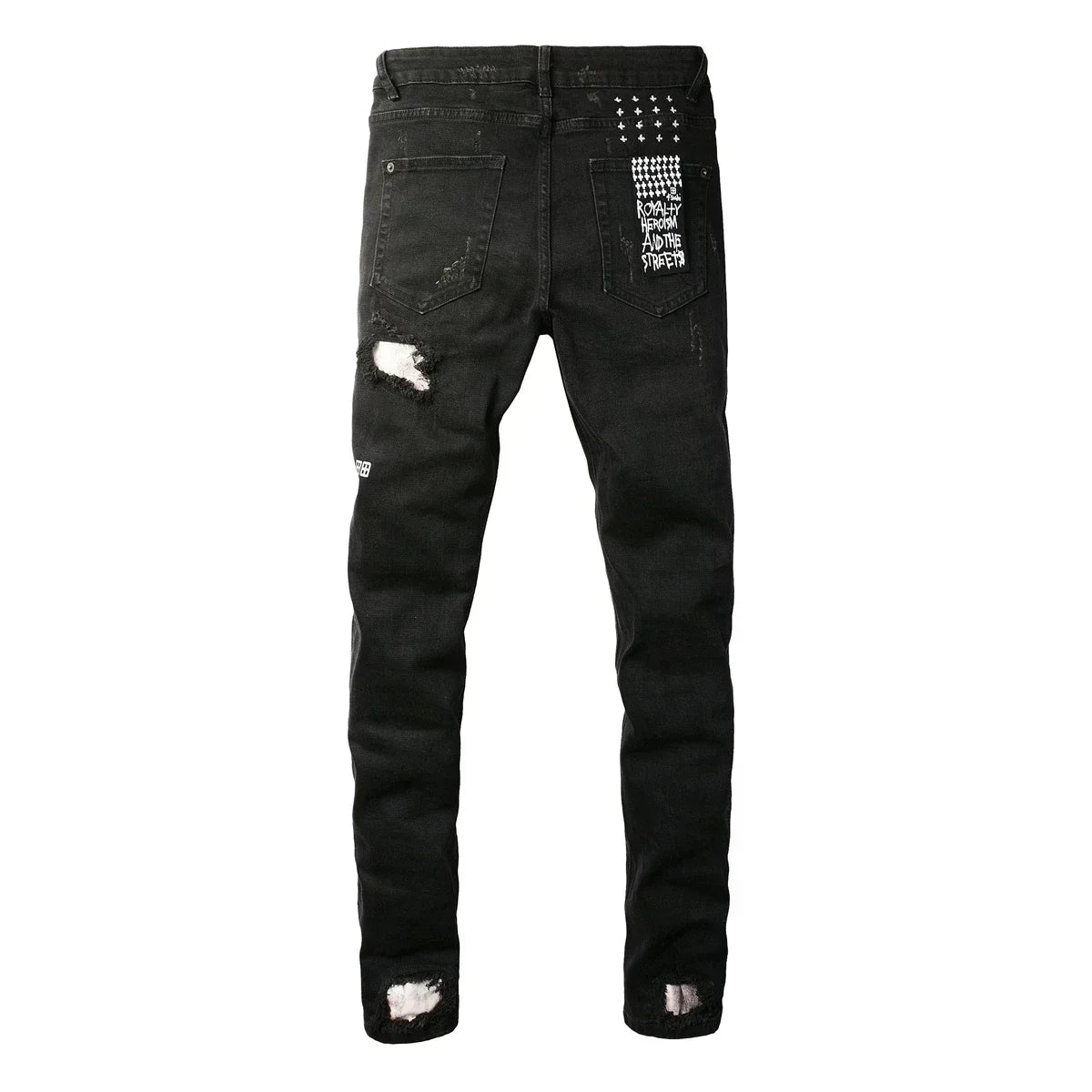 American High Street KSUBI Cross Jeans Men Trendy Trend High Quality Low Rise Stretch Skinny  Pleated Ripped Jeans