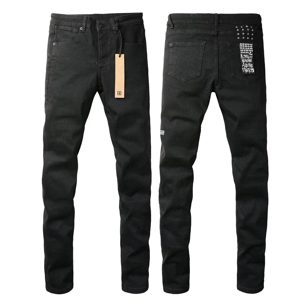 American High Street KSUBI Cross Jeans Men Trendy Trend High Quality Low Rise Stretch Skinny  Pleated Ripped Jeans