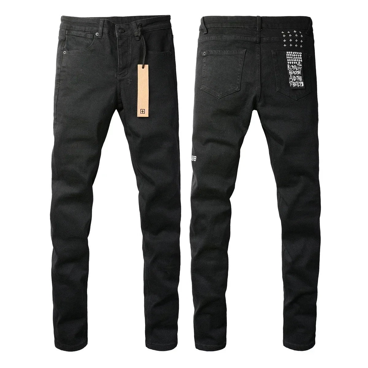 American High Street KSUBI Cross Jeans Men Trendy Trend High Quality Low Rise Stretch Skinny  Pleated Ripped Jeans