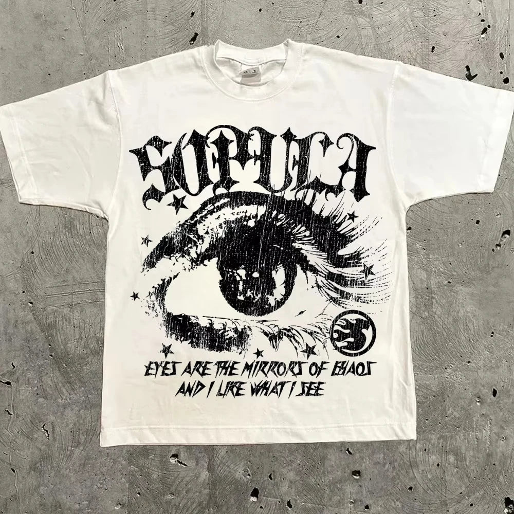 Harajuku Letter Graphic T Shirts Y2k Tops Men Women High Street Oversized T Shirt Pro Choice Streetwear Vintage Tee Clothing