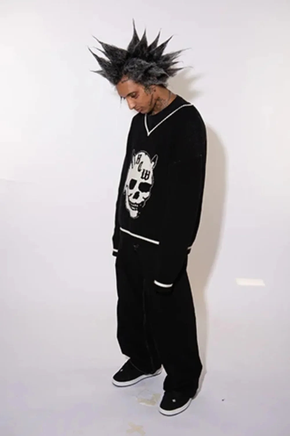 2025 New Prints Jeans Men Streetwear Baggy Wide Leg Jeans Korean Fashion Drapes Straight Casual Loose Denim Cargo Pants
