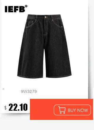 IEFB Summer Casual Men's Denim Shorts Loose Mid High Waist Fashion Knee Lenght Denim Pants Vintage Male New Chic Jeans 9A8588