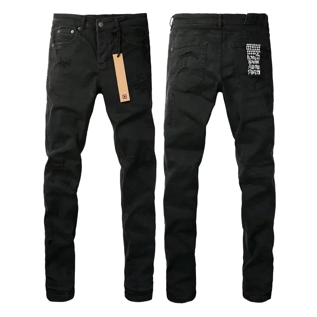 American High Street KSUBI Cross Jeans Men Trendy Trend High Quality Low Rise Stretch Skinny  Pleated Ripped Jeans