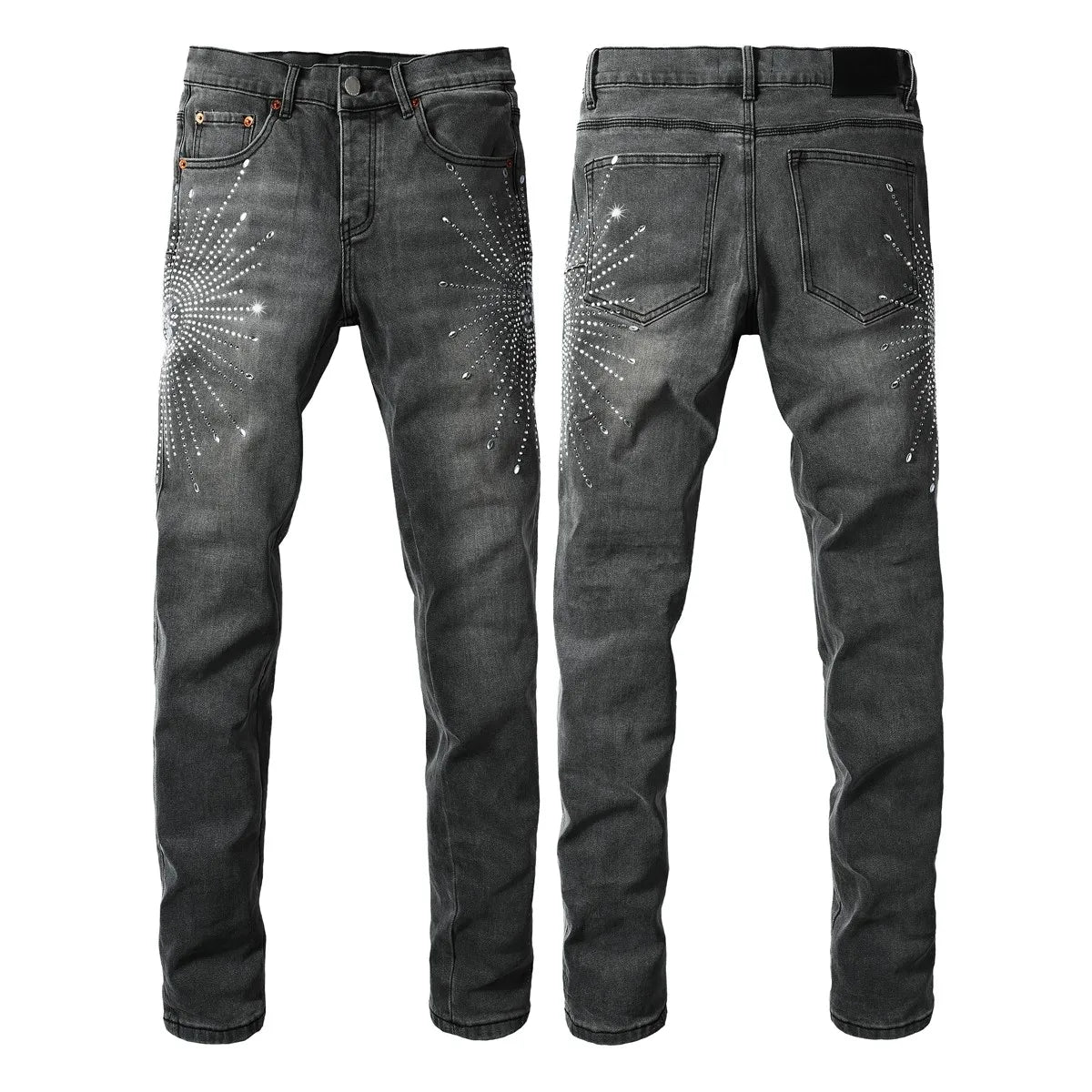 Men Jeans Fashion Americans High street Retro wash multiple styles graffiti print Low Rise Hole Patch Elastic Skinny Jeans pants