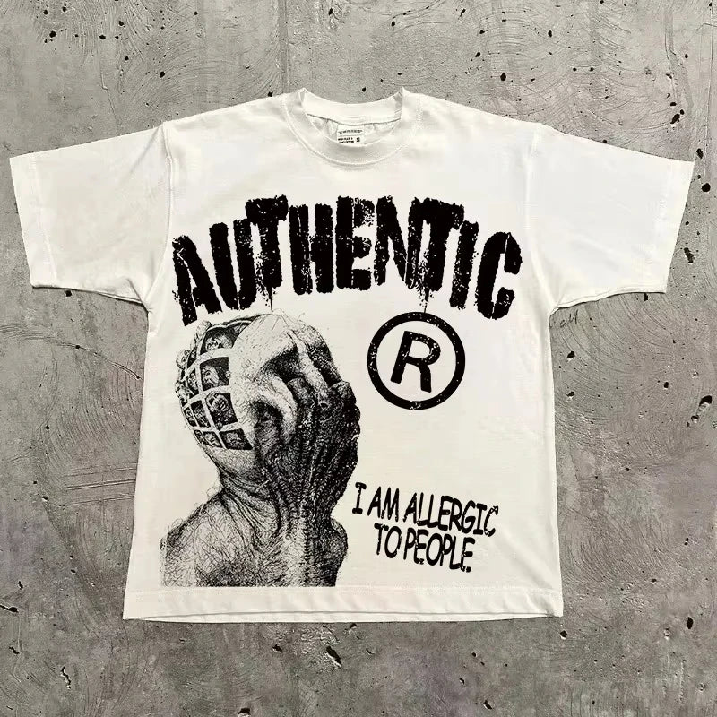 Harajuku Letter Graphic T Shirts Y2k Tops Men Women High Street Oversized T Shirt Pro Choice Streetwear Vintage Tee Clothing