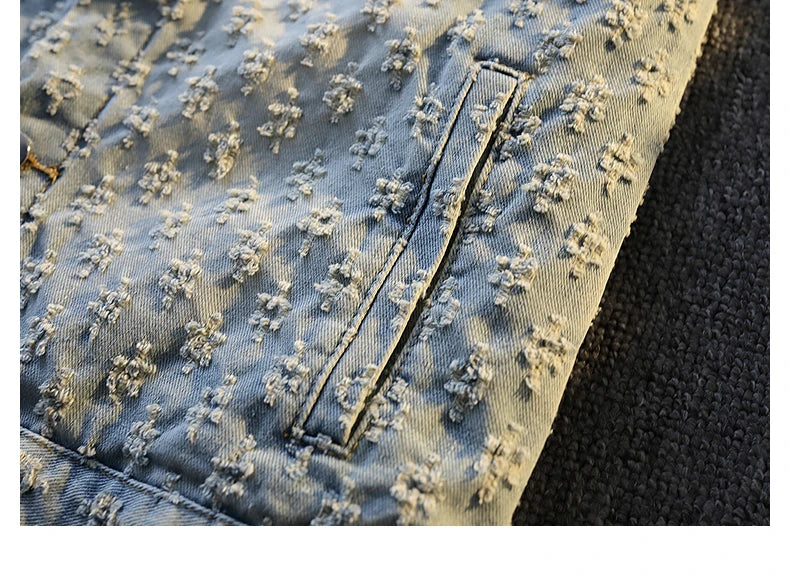 Jackets For Man Trendy Embroidered Denim Coat Man Coat Vintage Streetwear Spring Autumn Outerwear