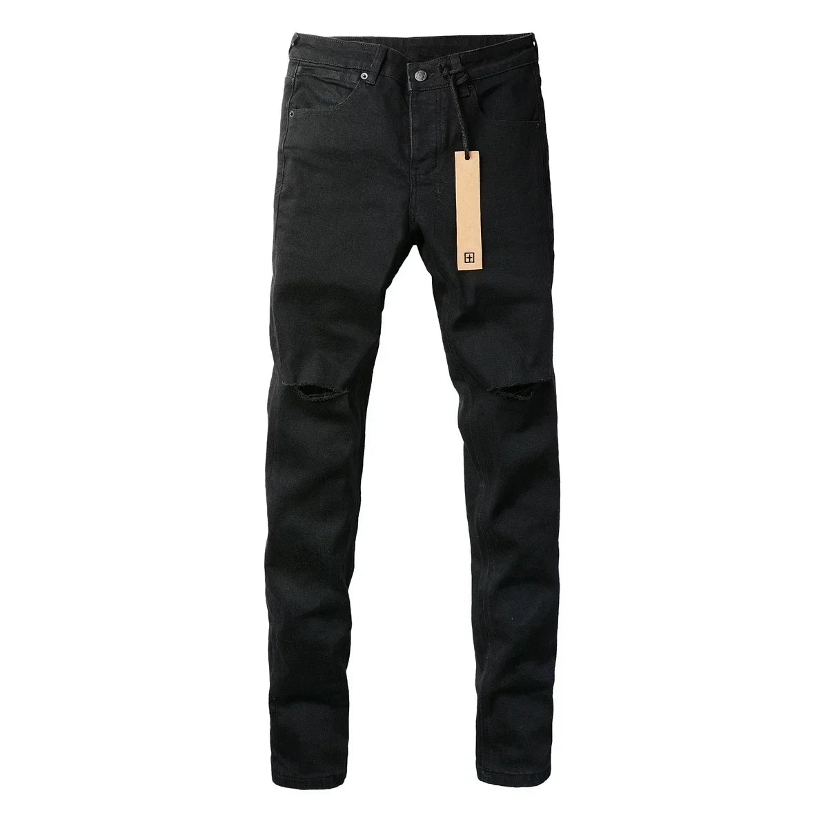 American High Street KSUBI Cross Jeans Men Trendy Trend High Quality Low Rise Stretch Skinny  Pleated Ripped Jeans