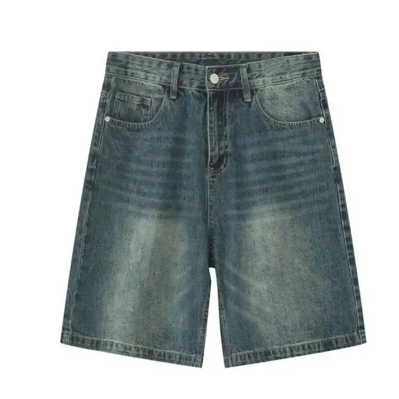 IEFB Summer Casual Men's Denim Shorts Loose Mid High Waist Fashion Knee Lenght Denim Pants Vintage Male New Chic Jeans 9A8588
