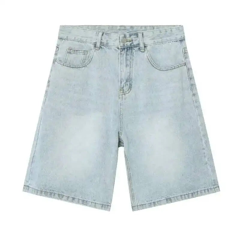 IEFB Summer Casual Men's Denim Shorts Loose Mid High Waist Fashion Knee Lenght Denim Pants Vintage Male New Chic Jeans 9A8588
