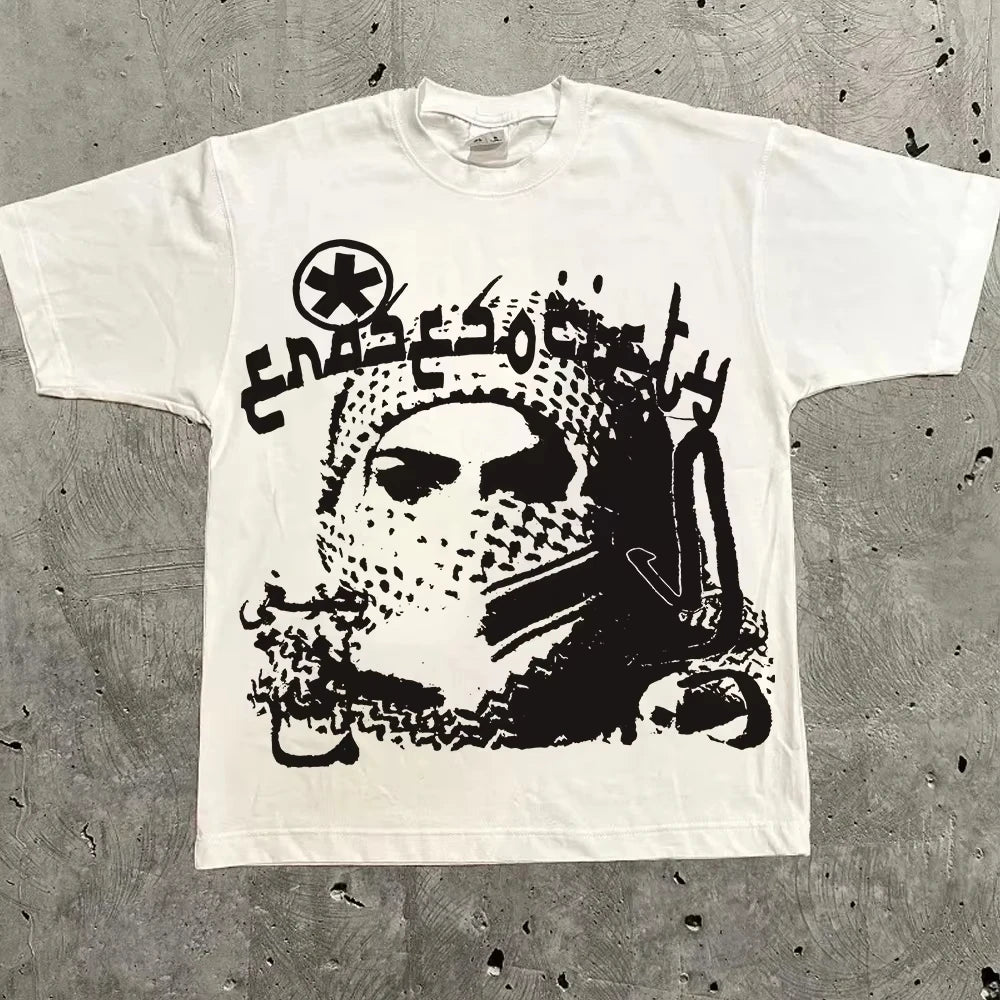 Harajuku Letter Graphic T Shirts Y2k Tops Men Women High Street Oversized T Shirt Pro Choice Streetwear Vintage Tee Clothing