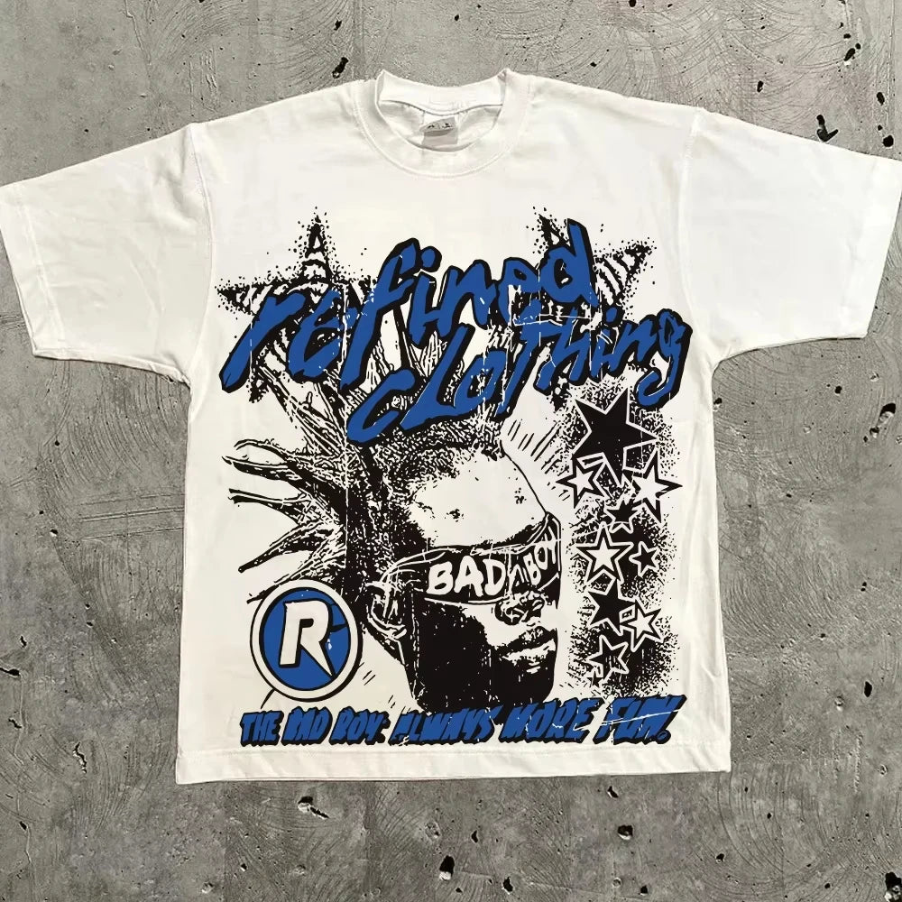 Harajuku Letter Graphic T Shirts Y2k Tops Men Women High Street Oversized T Shirt Pro Choice Streetwear Vintage Tee Clothing